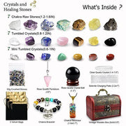 Healing Crystals Set, 28 Pcs Real Crystals and Healing Stones Kit, Energy