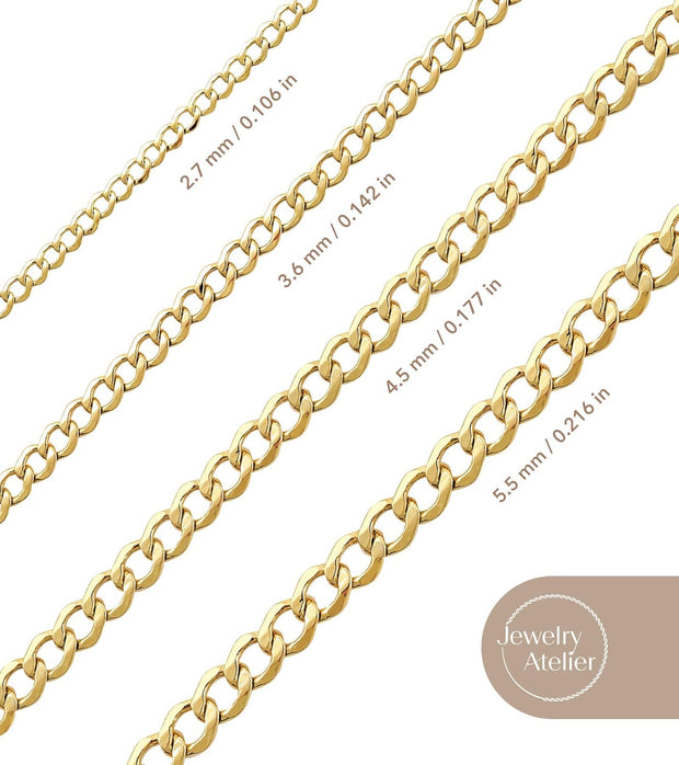 "14K Gold Miami Cuban Chain Necklace Collection for Women and Men - Various Sizes Available"