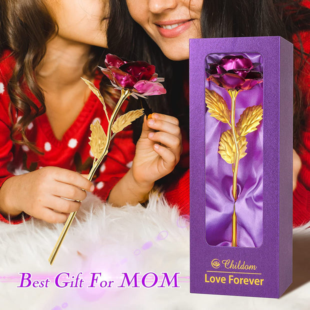 Valentines Day Gifts for Her, Roses Flower Gifts for Women, Mom Birthday Gifts for Her, Purple Roses Gifts with Purple Gift Box, Valentines Rose Flower Gifts for Mom, Wife,Women,Mom,Anniversary