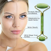 Jade Roller & Gua Sha, Natrue Jade Face Roller Gua Sha Tool Facial Skin Care Massager, Green