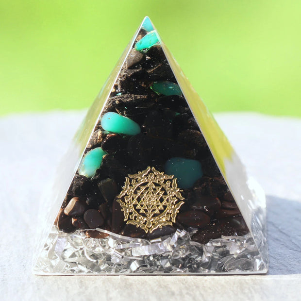 Healing Crystals Chakra Hematite Emf Protection Orgone Pyramid Reiki Energy Meditation Negative Ion Generator Pyramid