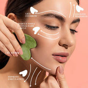 Jade Roller & Gua Sha, Natrue Jade Face Roller Gua Sha Tool Facial Skin Care Massager, Green