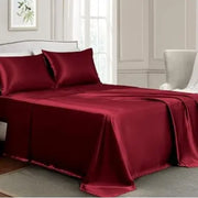 Sheets Full Size - 4 Pieces Luxury Silky Soft Bed Sheets, Wrinkle-Free Satin Silk Sheet Set with 1 Deep Pocket Fitted Sheet, 1 Flat Sheet, 2 Pillow Cases Free Shipping Get Yours Now at Sale Price