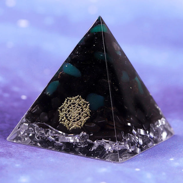 Healing Crystals Chakra Hematite Emf Protection Orgone Pyramid Reiki Energy Meditation Negative Ion Generator Pyramid