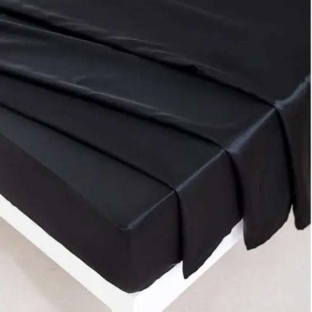 Sheets Full Size - 4 Pieces Luxury Silky Soft Bed Sheets, Wrinkle-Free Satin Silk Sheet Set with 1 Deep Pocket Fitted Sheet, 1 Flat Sheet, 2 Pillow Cases Free Shipping Get Yours Now at Sale Price