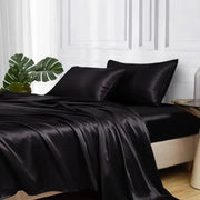 Sheets Full Size - 4 Pieces Luxury Silky Soft Bed Sheets, Wrinkle-Free Satin Silk Sheet Set with 1 Deep Pocket Fitted Sheet, 1 Flat Sheet, 2 Pillow Cases Free Shipping Get Yours Now at Sale Price