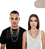 "14K Gold Miami Cuban Chain Necklace Collection for Women and Men - Various Sizes Available"