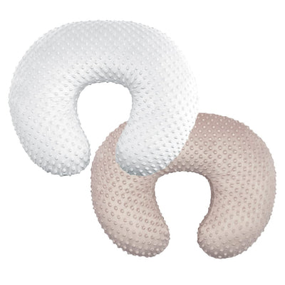 2Pack Nursing Pillow Covers Set White&Khaki Breastfeeding Pillow Slipcover Fits Naked Nursing Pillow for Baby Boy Girl(White/Khaki)