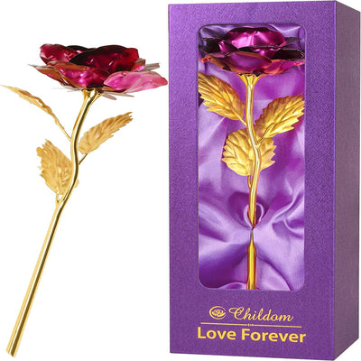 Valentines Day Gifts for Her, Roses Flower Gifts for Women, Mom Birthday Gifts for Her, Purple Roses Gifts with Purple Gift Box, Valentines Rose Flower Gifts for Mom, Wife,Women,Mom,Anniversary