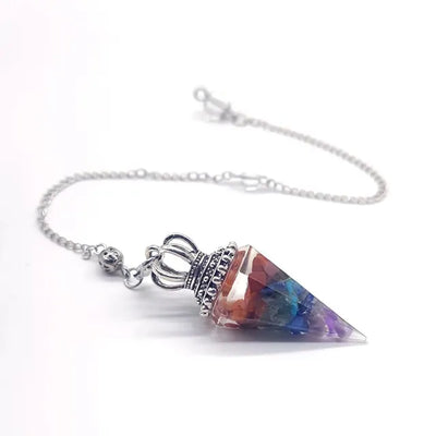 7 Chakra Healing Crystals Pendulum Divination Quartz Natural Stone Antique Spirit Pendant Mysterious Pendant