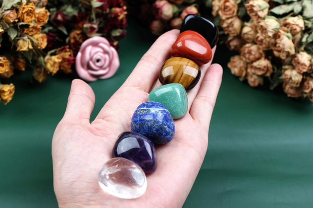 Chakra Stones & Healing Crystals Set，Chakra Crystal Ball for Healing, Meditation, Chakra Balance or Ritual (Ball-14 Pcs)