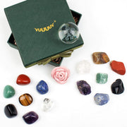 Chakra Stones & Healing Crystals Set，Chakra Crystal Ball for Healing, Meditation, Chakra Balance or Ritual (Ball-14 Pcs)