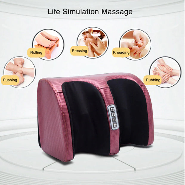 Electric Foot Massager Heating Therapy Hot Compression Shiatsu Kneading Roller Muscle Relaxation Pain Relief Foot Spa Machine